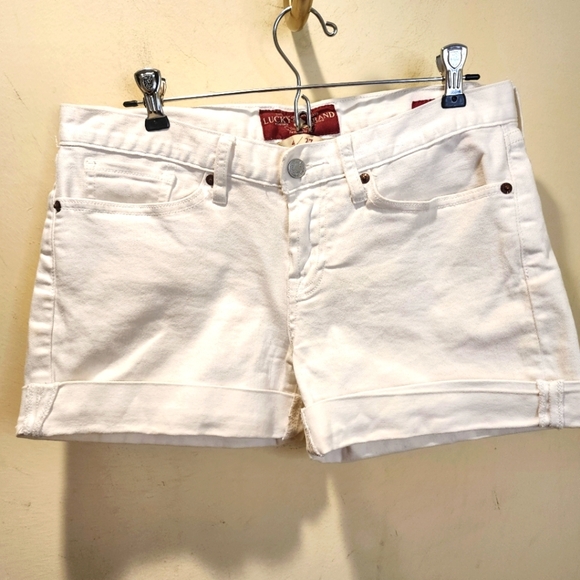 Lucky Brand Cream Denim Shorts Size 4/27 - Picture 1 of 11